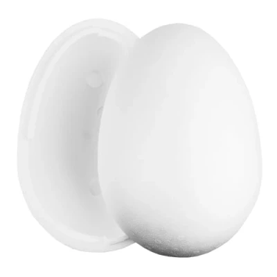Afbeelding van Ideen mit Herz Piepschuim ei, 2 stuks, groot en deelbaar, hoogte 30 cm, diameter 21 1 stuk