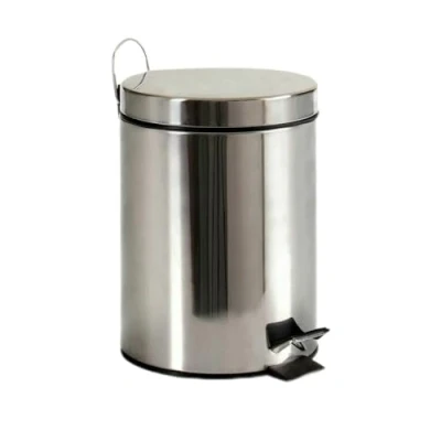 Afbeelding van Pedaalemmer Zilverkleurig Roestvrij staal Plastic 5 L (4 Stuks)