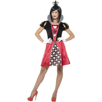 Afbeelding van Miss Hartenkoningin Queen of Hearts kostuum voor vrouwen maat XL ( 48 50 )