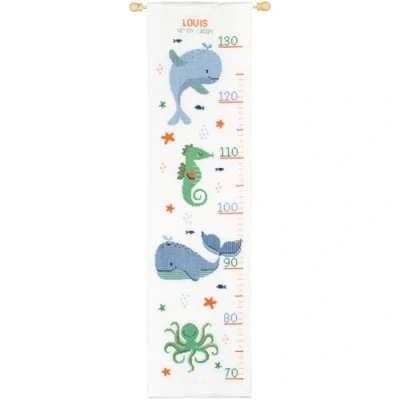 Afbeelding van Vervaco Groeimeter Walvissenfun borduren (pakket) PN 0191831