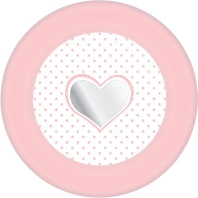 Afbeelding van Bord baby meisje met hart 18cm 8 stuks