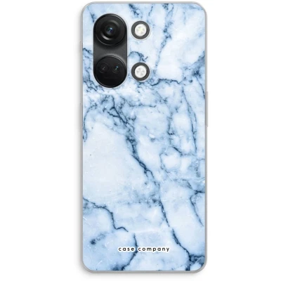 Afbeelding van Case Company® hoesje geschikt voor OnePlus Nord 3 Blauw marmer Soft Cover Telefoonhoesje Bescherming aan alle Kanten en Schermrand