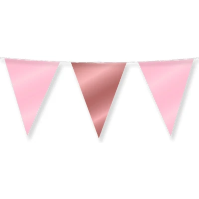 Afbeelding van Party Flags foil Pink and rose gold