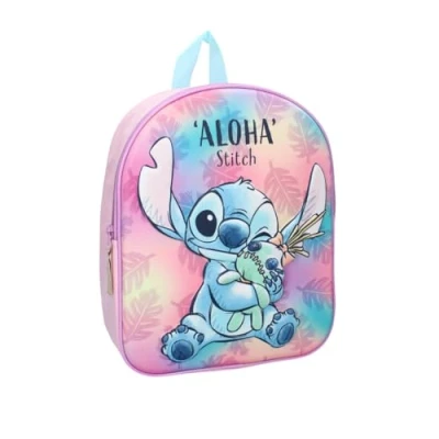 Afbeelding van mybagstory 3D Stitch rugzak voor meisjes roze kind school kleuterschool schooltas maat 32 cm verstelbare bandjes cadeau idee, roze, kind,