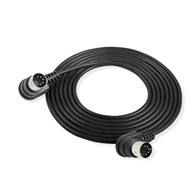 Afbeelding van GINTOOYUN 5 pins haakse MIDI kabel DIN 90 graden rechte hoek stekker naar hoek, audiokabel voor muziekmixer, apparaat, toetsenbord enz. (3 m)