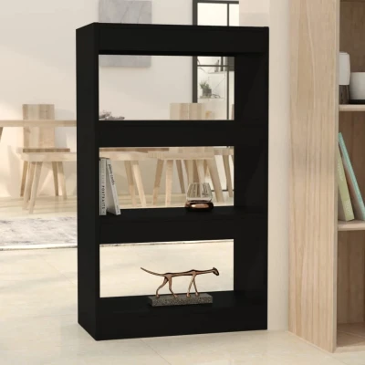 Afbeelding van Boekenkast/kamerscherm 60x30x103 cm spaanplaat zwart