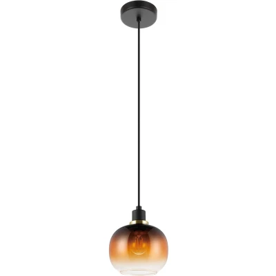 Afbeelding van EGLO Oilella Hanglamp E27 19 cm Amber glas Zwart/Geelkoper