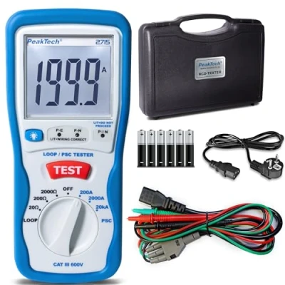 Afbeelding van Peaktech 2715 meter lusimpedantie kortsluitstroom tot 20kA