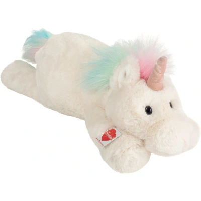 Afbeelding van Hermann Teddy Knuffeldier eenhoorn Marly zachte pluche stof premium kwaliteit knuffels roze/blauw/wit 50 cm