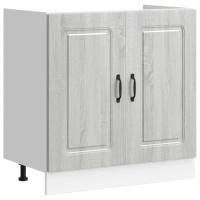 Afbeelding van vidaXL Spoelbakonderkast Kalmar 80x46x81,5cm bewerkt hout grijs sonoma