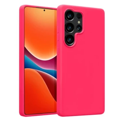 Afbeelding van kwmobile telefoonhoesje geschikt voor Samsung Galaxy S25 Ultra Hoesje met siliconen coating Smartphone case in neon roze