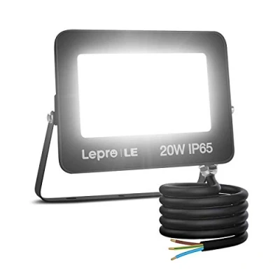 Afbeelding van Lepro led schijnwerper voor buiten, 20 W, 1700 lm, spot 5000 K, koudwit, spot, IP65 waterdicht, veiligheidsverlichting, tuin, binnenplaats, garage