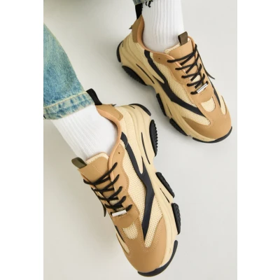 Afbeelding van Steve Madden Possess Sneakers laag, Heren, Maat: 40, Khaki Imitatieleer/ textiel