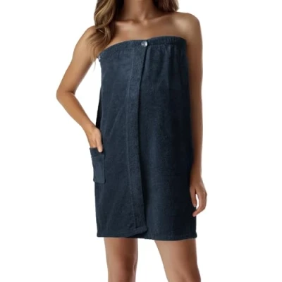 Afbeelding van JEMIDI Sauna Terry Kilt Sarong M XXL Dames 100% Katoen Handdoek Donkerblauw