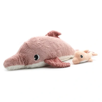 Afbeelding van Les Ptipotos Pluche Knuffel Tofou De Dolfijn Moeder En Haar Roze Baby
