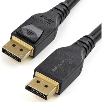 Image de StarTech.com LTLOCKNANO C?âble DisplayPort 1.4 4 m Certifié VESA 8K 6 Hz HBR3 HDR DP Câble (M) verrouillé pour support noir