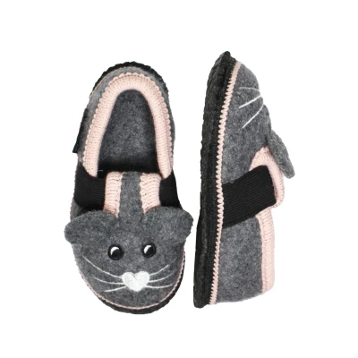 Afbeelding van Beck Warmfutter Minnie Pantoffels voor kinderen, Maat: 23, Grau Vilten schaapswol