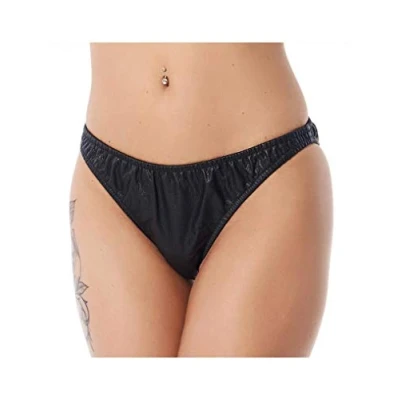 Afbeelding van Rimba Bondage Play Leren slip met open kruis en kliksluitingen S