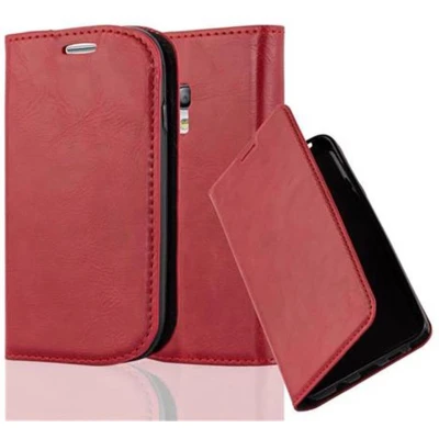 Afbeelding van Cadorabo Hoesje geschikt voor Samsung Galaxy S3 MINI in APPEL ROOD Beschermhoes met magnetische sluiting, standfunctie en kaartvakje Book Case Cover Etui