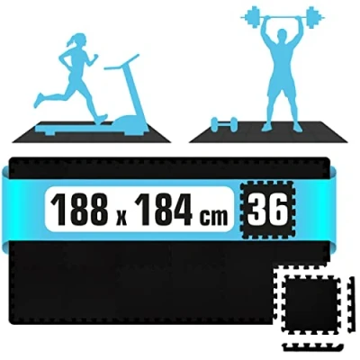 Afbeelding van 36 Fitness Vloermatten 30x30 Sportschoolvloer EVA Puzzelmat Vloermat voor Fitnessruimte