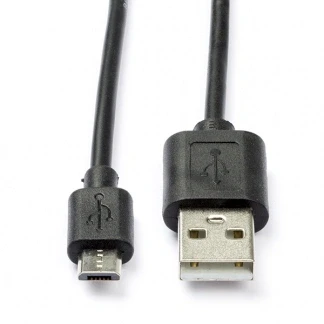 Afbeelding van USB A naar Micro kabel 1 meter 2.0 (100% koper, Zwart)
