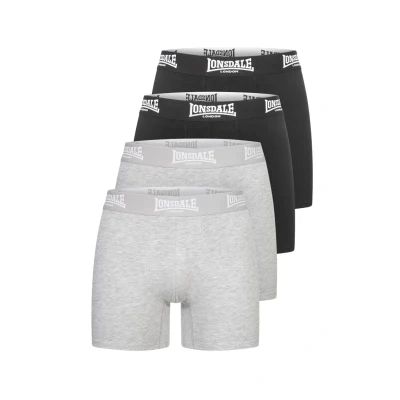 Afbeelding van Lonsdale East Challow Lot de 4 boxers pour homme, Noir/gris marl, taille M, M