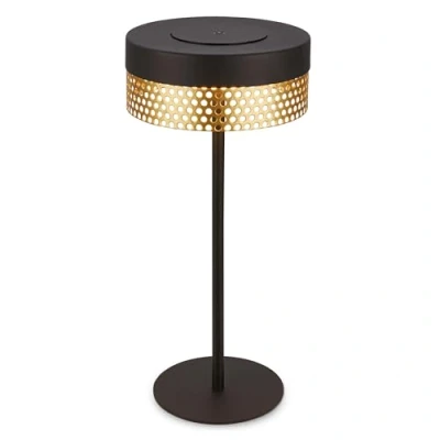 Afbeelding van B.K.Licht Booha Oplaadbare Tafellamp snoerloze lamp dimbaar voor buiten en binnen zwart goud Ø16cm x 35cm