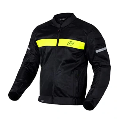 Afbeelding van OZONE MOTO Dart Motorjack voor heren, textiel, elleboog en schouderbescherming, reflecterende elementen, stalen mesh panelen, 4 zakken