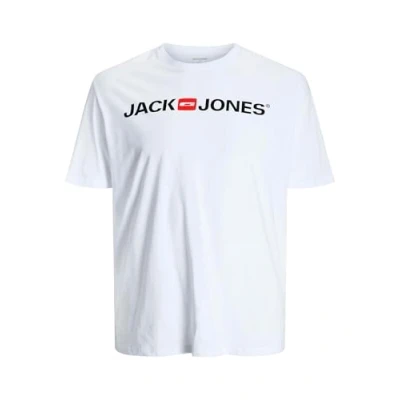 Image de JACK &amp; JONES Homme T shirt Jjecorp Logo Tee S Crew Neck Noos Ps, Blanc., 5XL Grande taille