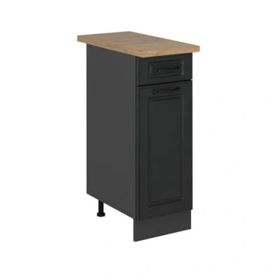 Afbeelding van Vicco Keukenonderkast R Line, Antraciet landhuis/Antraciet, 30 cm , WB Eik