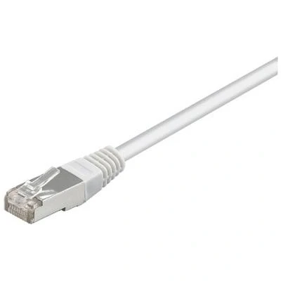 Image de goobay Cordon de raccordement RJ 45 (M) pour 30 m SF/UTP CAT 5e moulé, sans crochet blanc