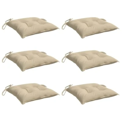 Afbeelding van Palletkussens 6 st 50x50x7 cm oxford stof beige