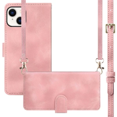 Afbeelding van imoshion Hoesje Geschikt voor iPhone 15 met koord Bookcase Roze