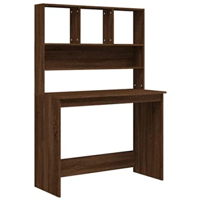 Image de vidaXL Bureau et étagères Chêne marron 102x45x148 cm Bois d&#039;ingénierie823007