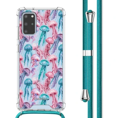 Afbeelding van imoshion Hoesje Geschikt voor Samsung Galaxy S20 Plus met Koord Design Meerkleurig / Jellyfish Watercolor