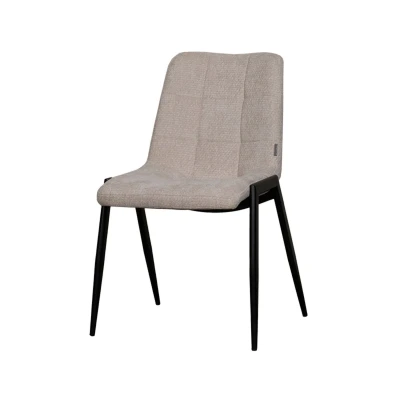 Afbeelding van LABEL51 Noor eetkamerstoel Naturel Velvet Black Frame Stoel Normale