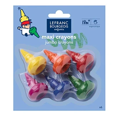 Afbeelding van Lefranc &amp; Bourgeois 807045 waskrijt voor kinderen met ergonomische vorm, meerkleurig, 6 stuks