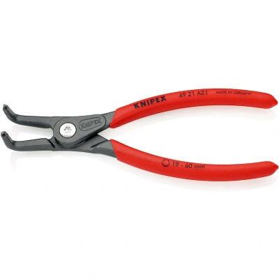 Image de KNIPEX 49 21 A21 pince à circlips de précision pour bagues extérieures d&#039;arbres avec revêtement plastique antidérapant gris atra