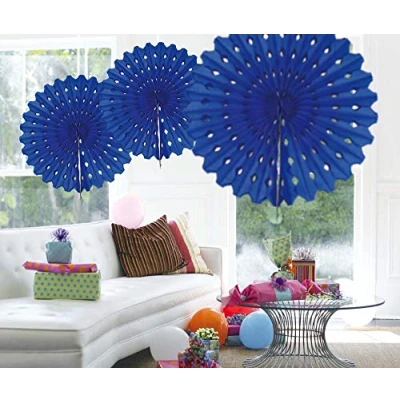 Afbeelding van Honeycomb waaier blauw 45cm per stuk