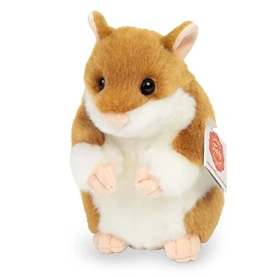 Afbeelding van Hermann Teddy Knuffeldier Hamster zachte pluche stof premium knuffels bruin/wit 16 cm Hamsters