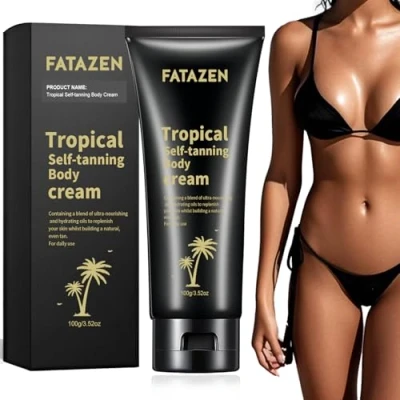 Afbeelding van 100g Crème Autobronzante,Autobronzant visage et corps, Bronzage corporel,Action Hydratante Lissage,À Absorption Rapide,Bronzage Instantané Sans Taches