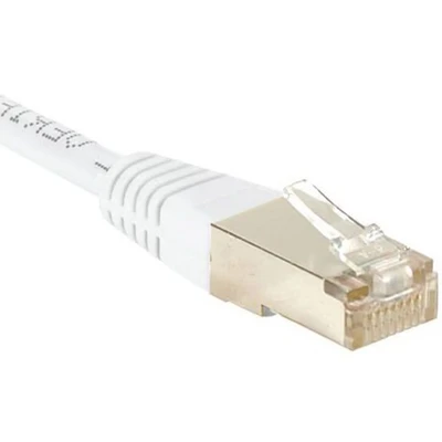 Afbeelding van Exertis Connect Patchkabel S/FTP, PiMF, CAT.6, wit, 0,7 m met bijzonder smalle knikbeveiliging (S/FTP, CAT6, 0.70 m), Netwerkkabel