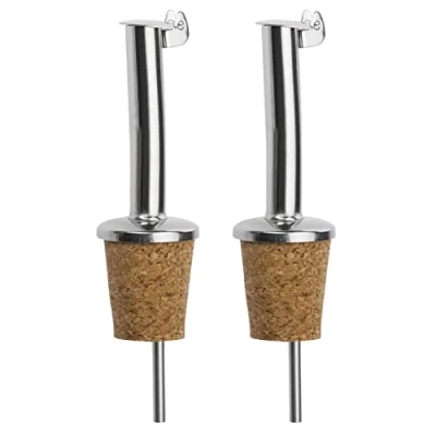 Afbeelding van Westmark 45502280 Set van 2 schenktuit voor sterke drank, olie en azijn met dop, luchtbuis, metaal/roestvrij staal, natuurlijke roestvrijstalen sluiting, zilver