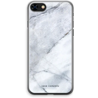 Afbeelding van Case Company® hoesje geschikt voor iPhone 8 Witte marmer Soft Cover Telefoonhoesje Bescherming aan alle Kanten en Schermrand