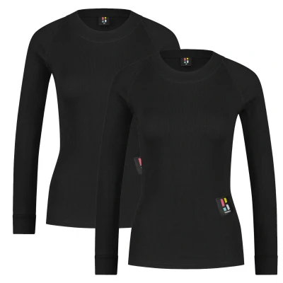 Afbeelding van Poederbaas Thermoshirt Dames 2 pack Pro Zwart Maat L