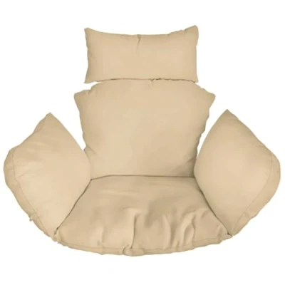 Afbeelding van Ferocity Hangstoelkussen, kussen, kussen voor polyrotan hangschommel, hangmand, schommelmand, rugkussen in de kleur beige [114]
