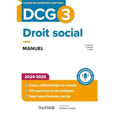 Afbeelding van DCG 3 DROIT SOCIAL MANUEL 2024 2025