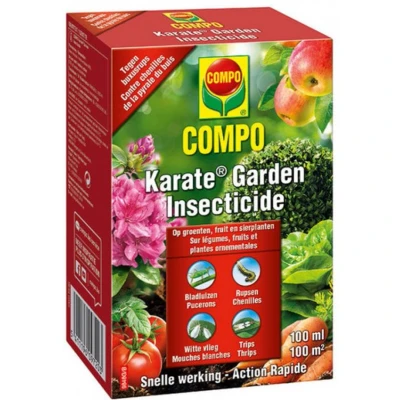 Afbeelding van COMPO Karate Garden insectenbestrijder concentraat tegen bijtende en zuigende insecten voor groenten, fruit sierplanten snelle werking doosje 100 ml (100 m²)