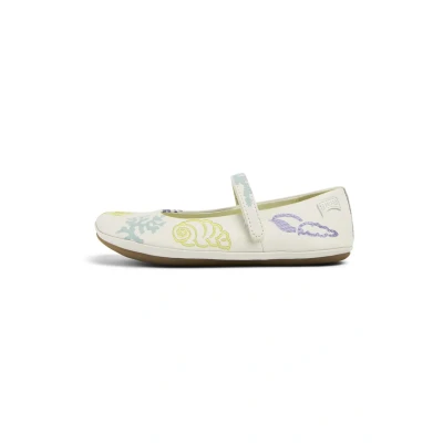 Afbeelding van Camper Right Ballerina&#039;s met enkelbandjes voor kinderen, Maat: 35, Weiß natural Leer