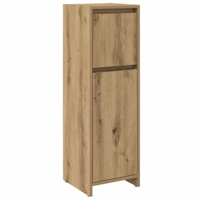 Afbeelding van Badkamerkast 30x30x95 cm bewerkt hout artisanaal eikenkleur